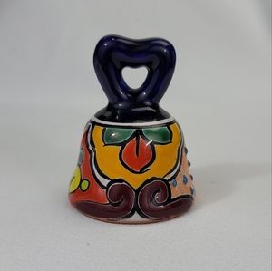 Hand-Painted Taravera Style Ceramic Bell - Mexico
